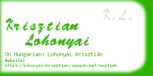 krisztian lohonyai business card